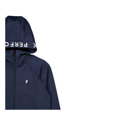 W Rider Mid Zip Hood Blue Shadow