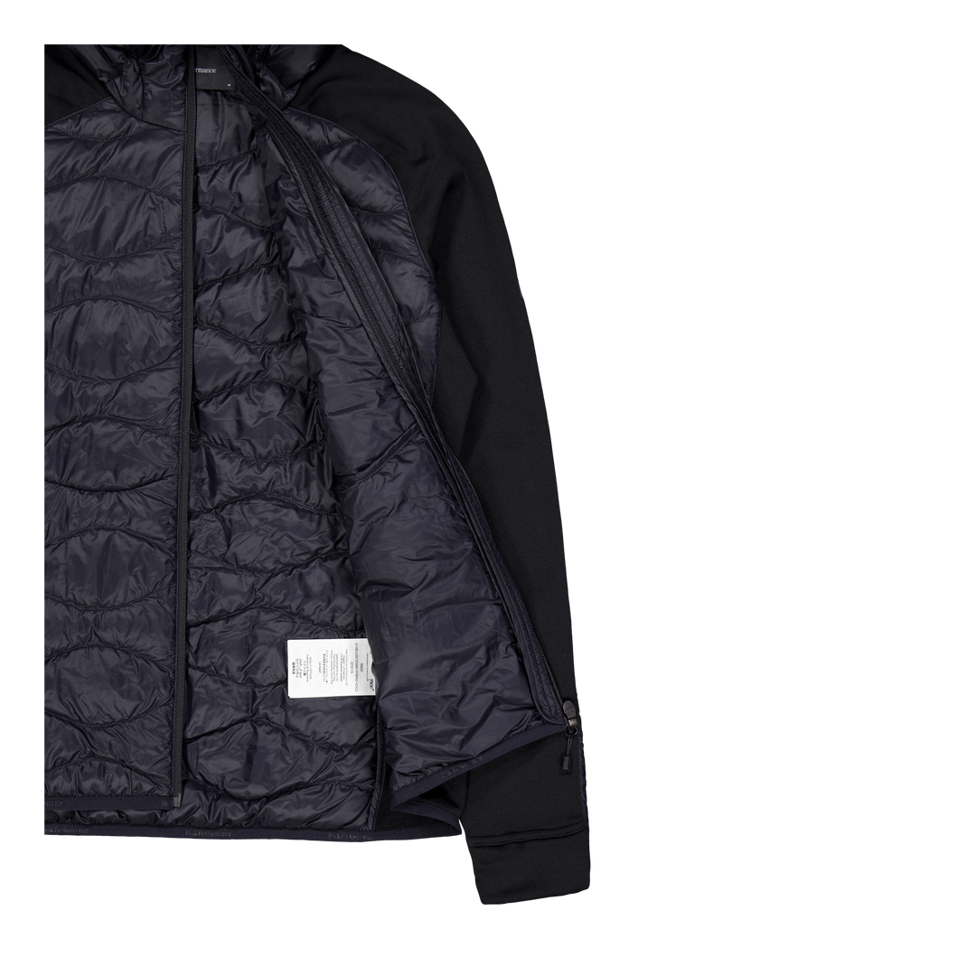 W Helium Down Hybrid Hood Black