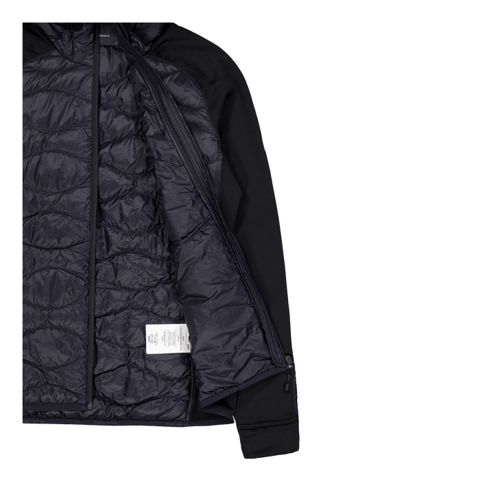 W Helium Down Hybrid Hood Black