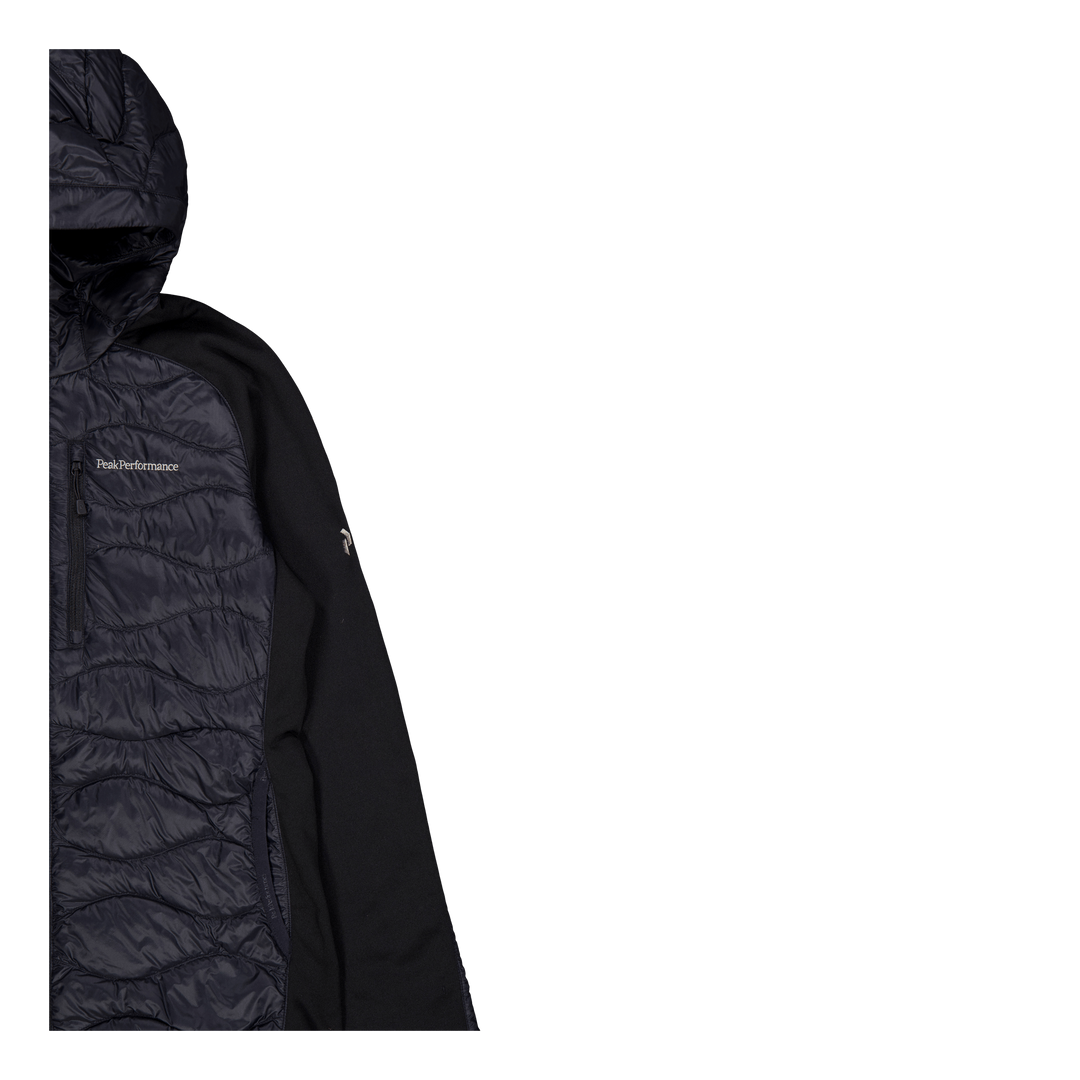 W Helium Down Hybrid Hood Black