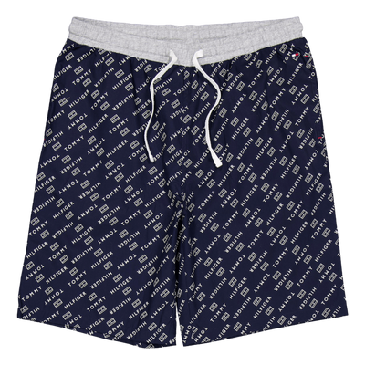 Ss Woven Pj Set Drawstring Diagonal Logo