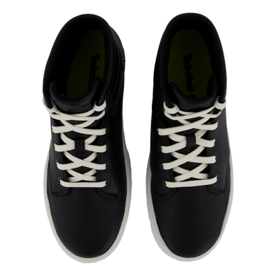 High Top Lace Up Sneaker Blk Full Grain