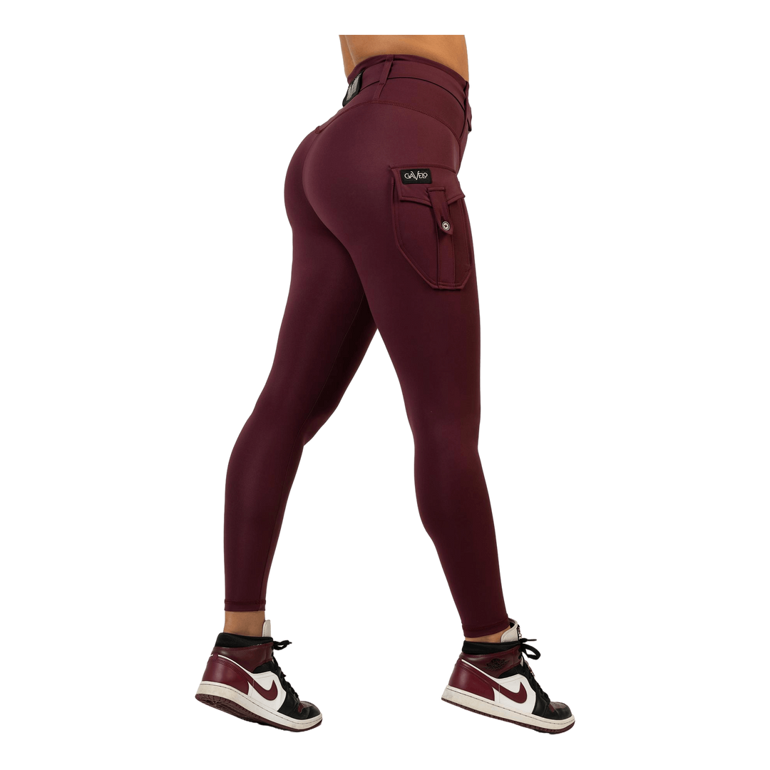 Cargo Burgundy Leggings Dark Red