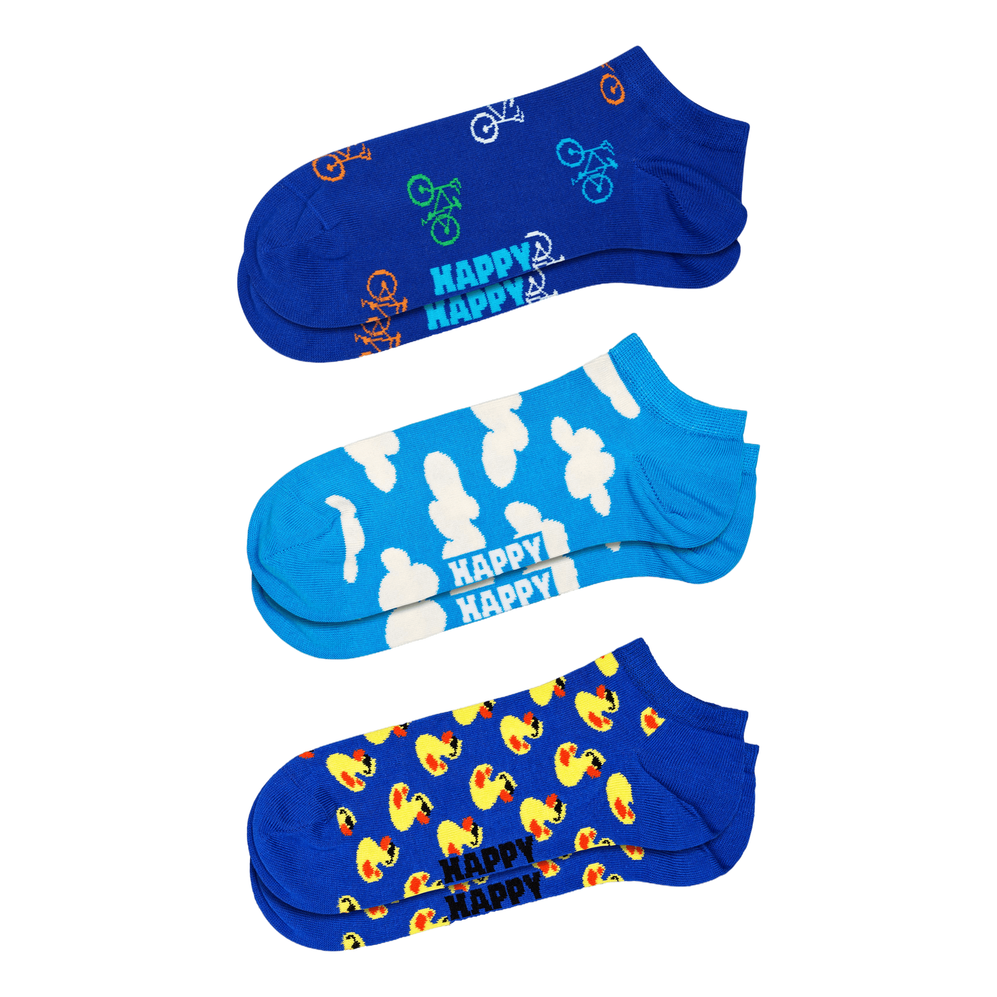 3-pack Bike Low Socks Blue