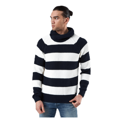 Emil Wrap Neck Blue/White