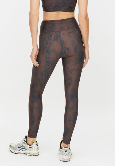 Printed High Waist Tights Brown Snake