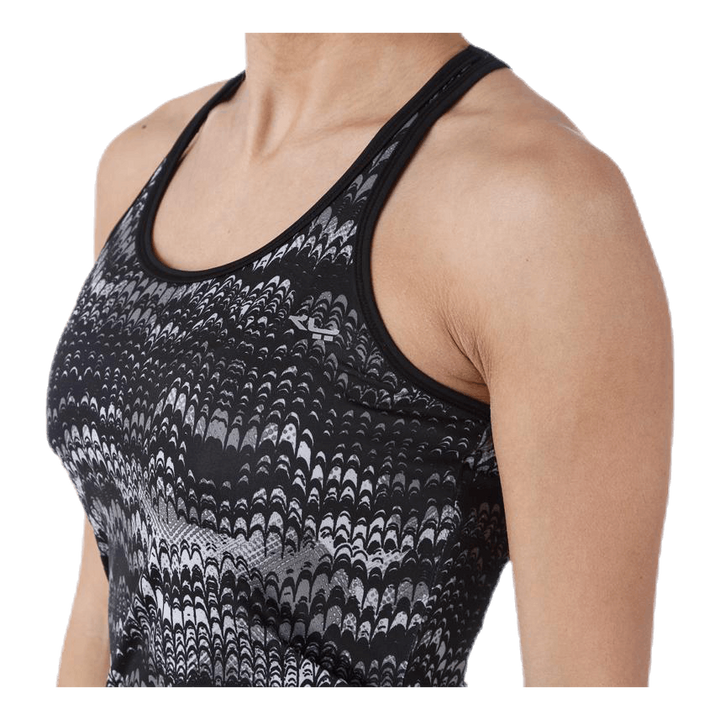 Long Racerback AOP Black