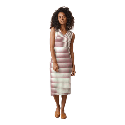 Simone S/L Dress Beige/Red