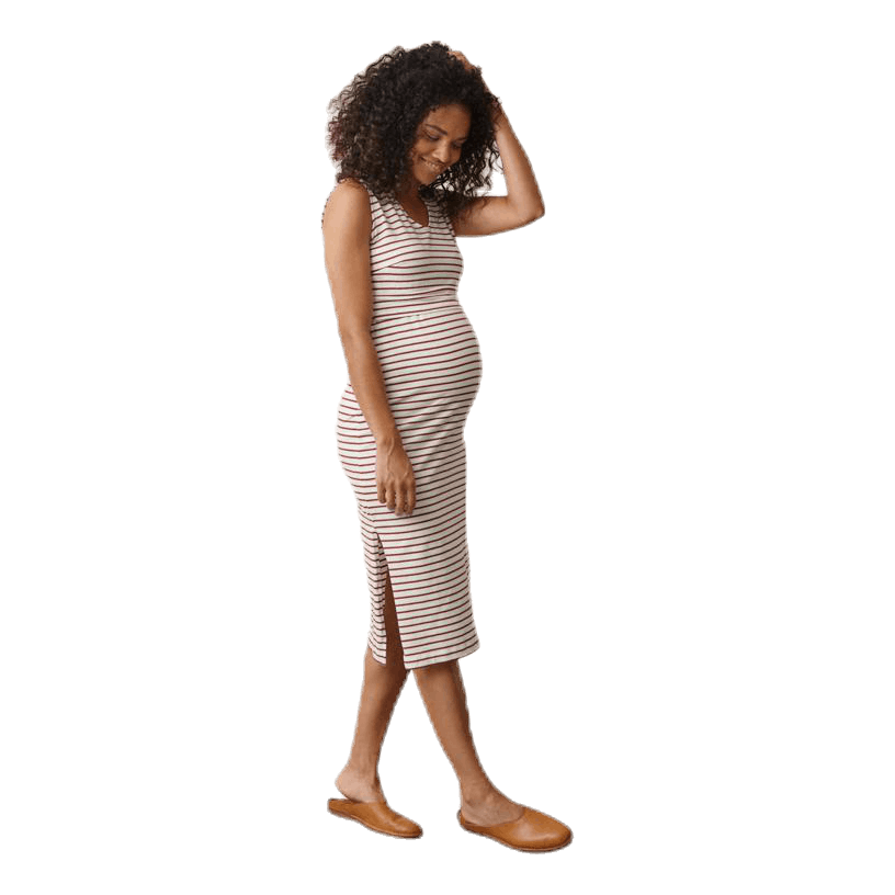 Simone S/L Dress Beige/Red