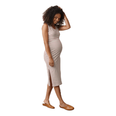 Simone S/L Dress Beige/Red