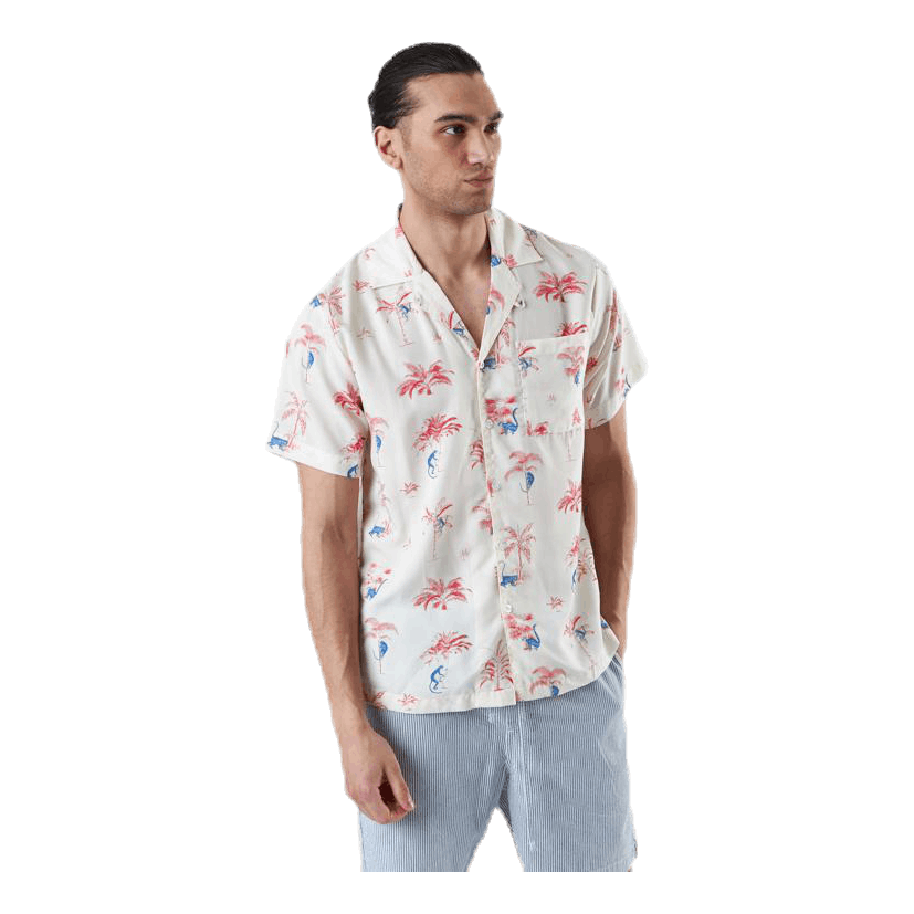 Shirt Short Sleeve Marstrand Monkey Trees White