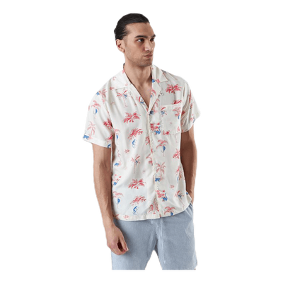 Shirt Short Sleeve Marstrand Monkey Trees White