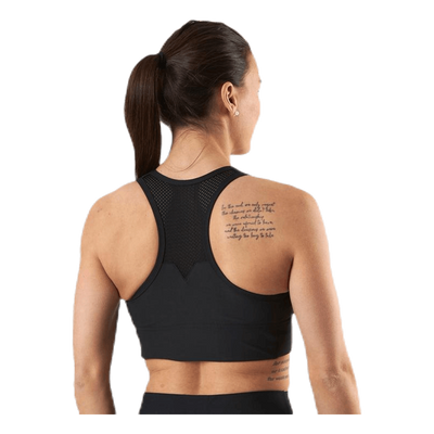 Mesh Black Swirl Sports Bra Black