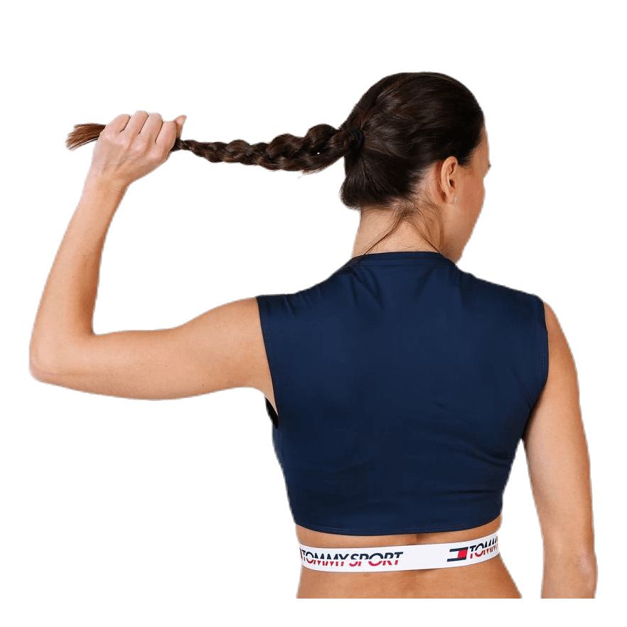 Cropped T-Shirt Twisted Detail Blue