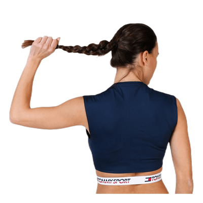 Cropped T-Shirt Twisted Detail Blue