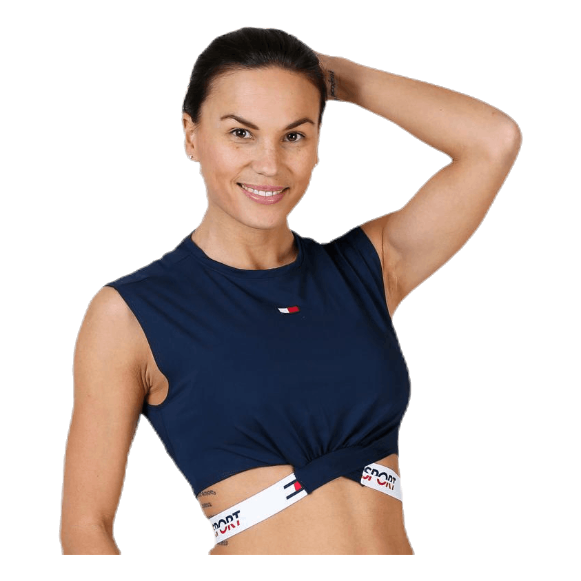 Cropped T-Shirt Twisted Detail Blue