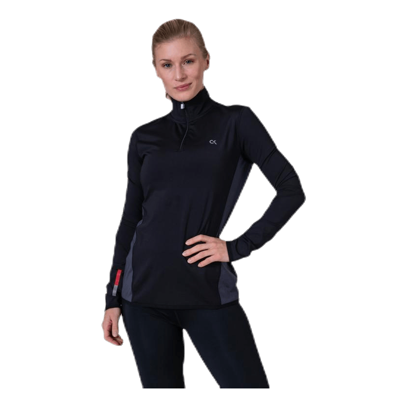 Long Sleeve 1/2 Zip Top Black