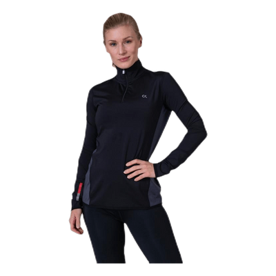 Long Sleeve 1/2 Zip Top Black
