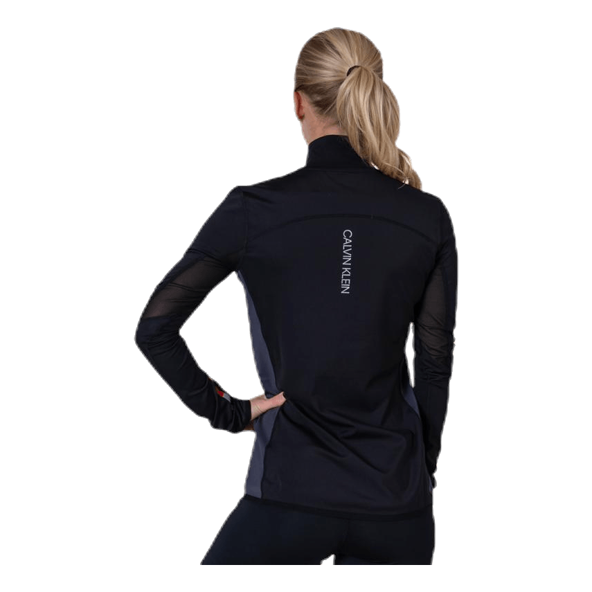 Long Sleeve 1/2 Zip Top Black