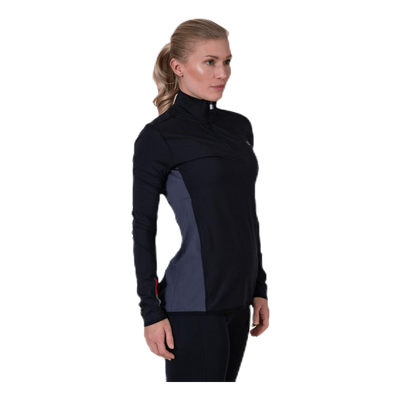 Long Sleeve 1/2 Zip Top Black