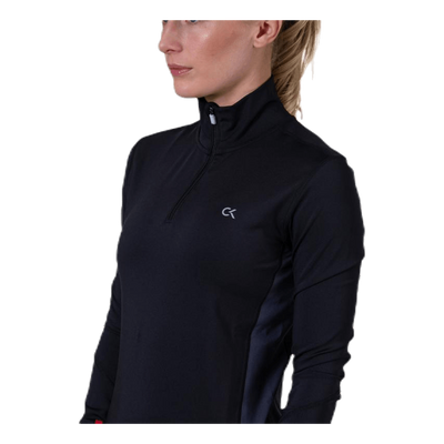 Long Sleeve 1/2 Zip Top Black