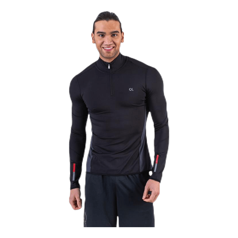 Long Sleeve 1/2 Zip Top Black