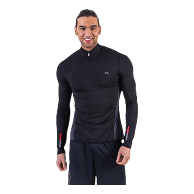 Long Sleeve 1/2 Zip Top Black