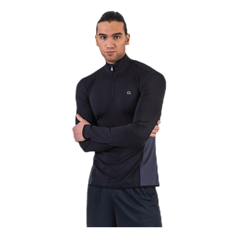 Long Sleeve 1/2 Zip Top Black