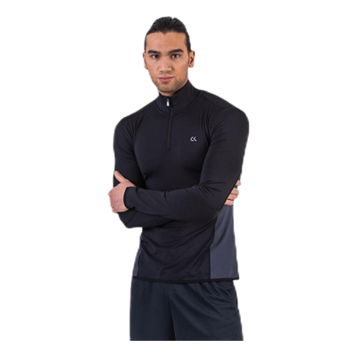 Long Sleeve 1/2 Zip Top Black