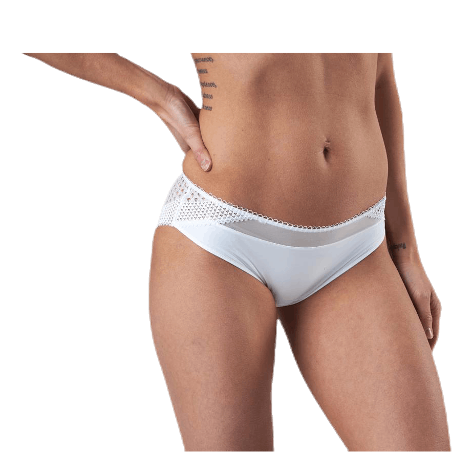 Pique Lace Bikini Brief White
