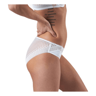 Pique Lace Bikini Brief White