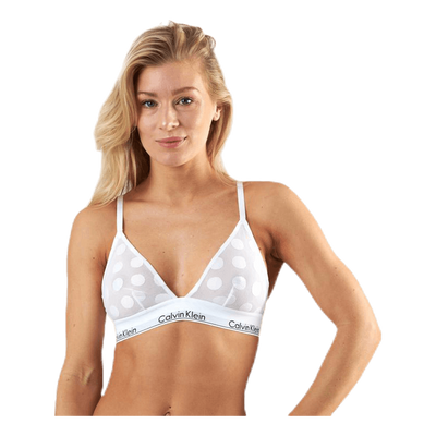 Modern Cotton Dot Unlined Triangle White