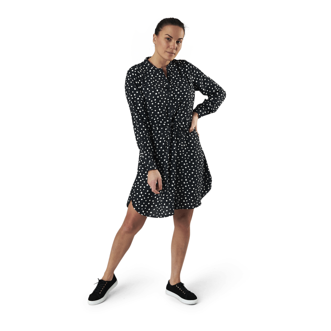 Cory L/S V-Neck Tunic Wvn Black