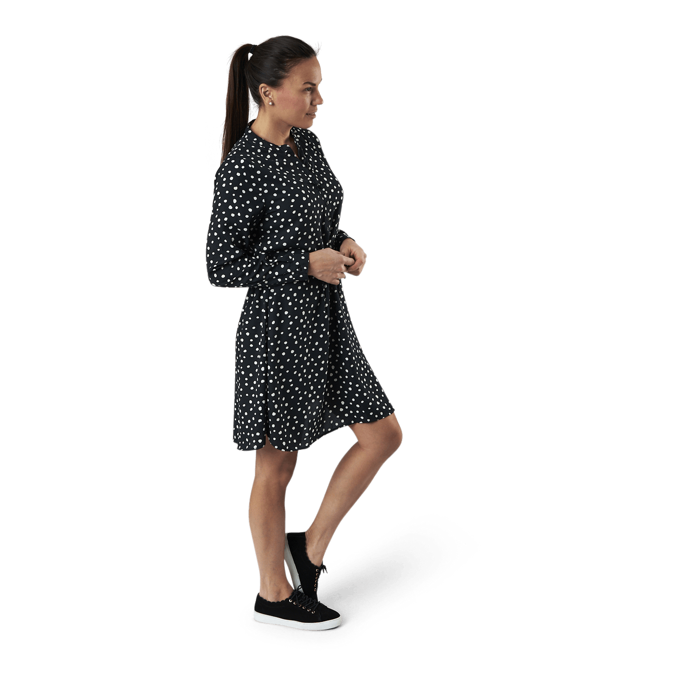 Cory L/S V-Neck Tunic Wvn Black