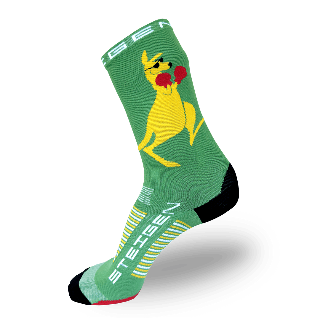 Steigen Running Socks Three-Quarter Length in Boxing Kangaroo, side view
