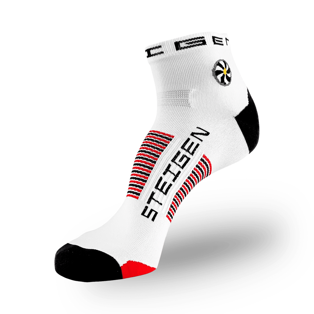 Steigen Big Foot Running Socks Quarter Length in White, side view