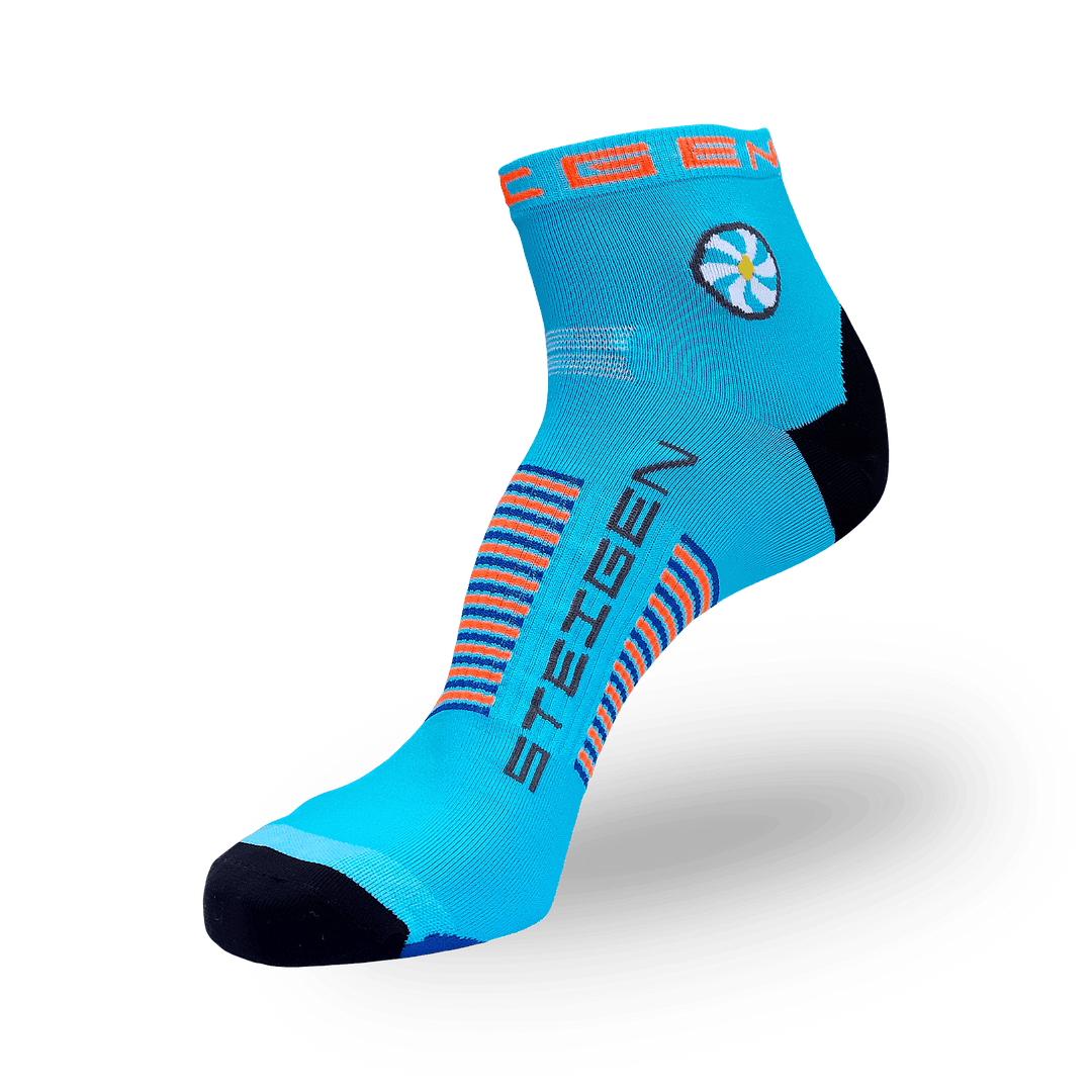 Steigen Big Foot Running Socks Quarter Length in Blue, side view