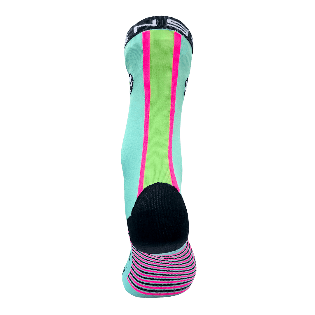 Steigen Running Socks Three-Quarter Length in Licorice Allsorts, back view