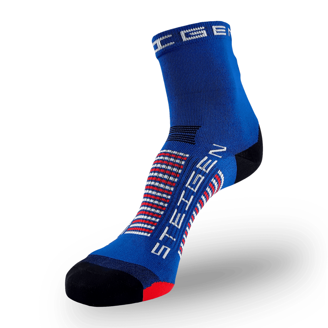 Steigen Running Socks Half Length in Midnight Blue, side view