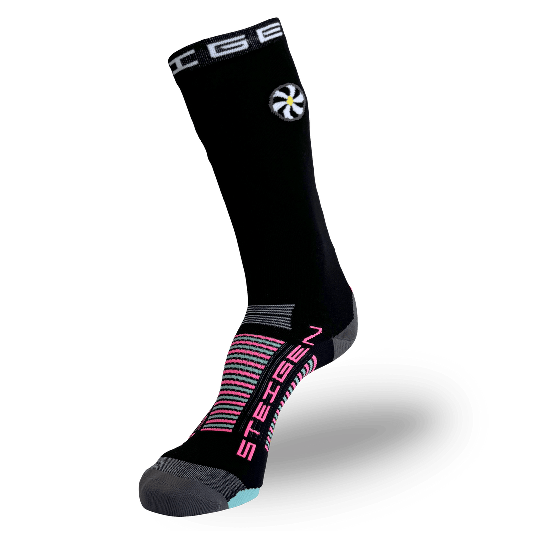Steigen Running Socks Three-Quarter Length in Night Vision, side view