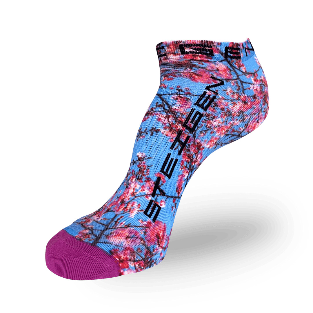 Steigen Running Socks Zero Length in Spring Blossom, side view