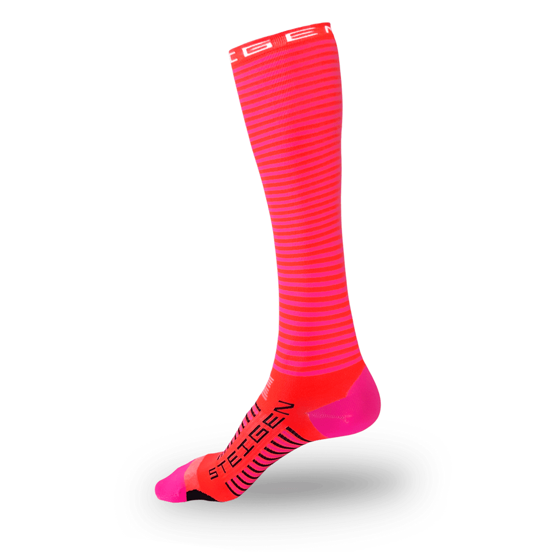 Steigen Running Socks Full Length in Flamingo, side view