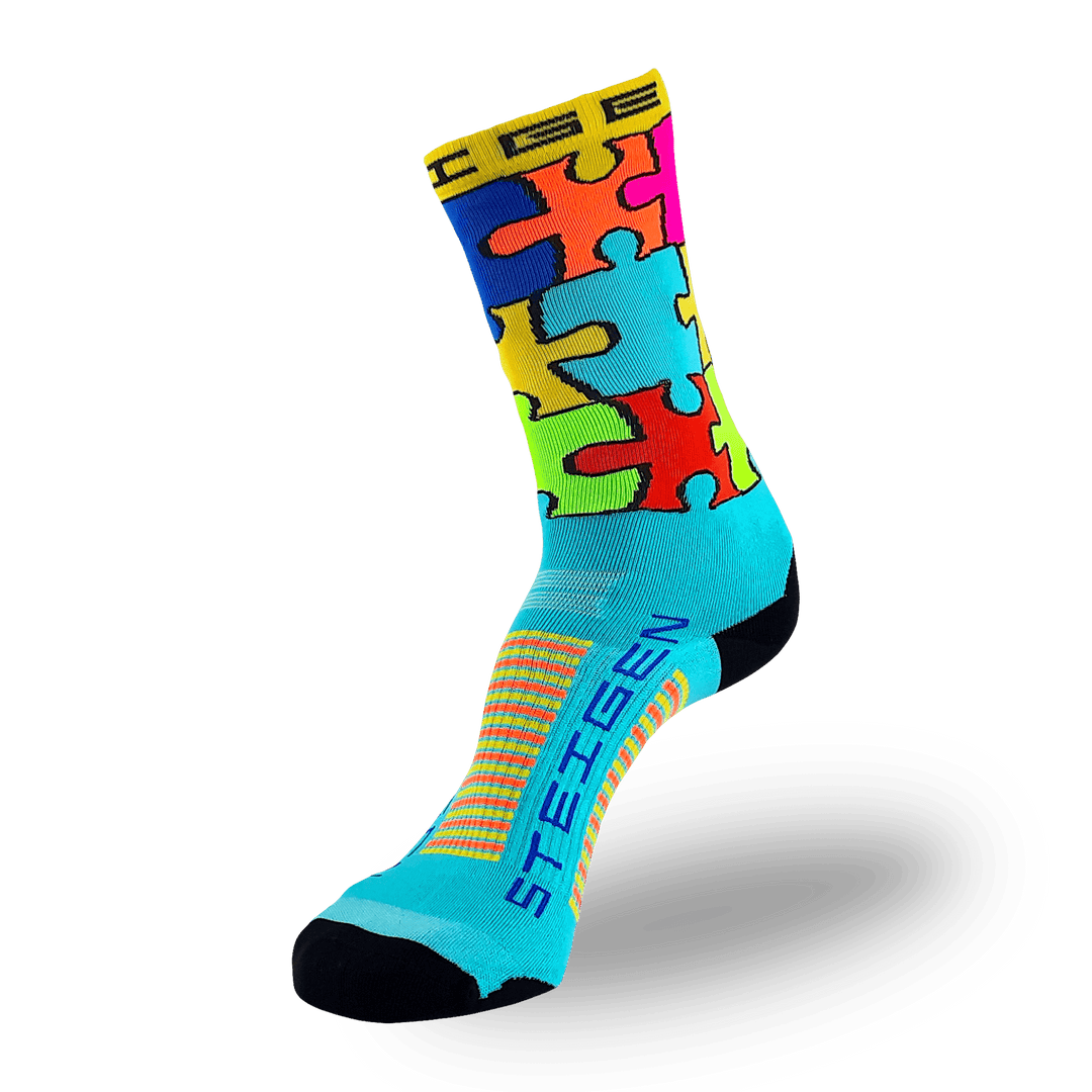 Steigen Running Socks Three-Quarter Length in Jigsaw, side view