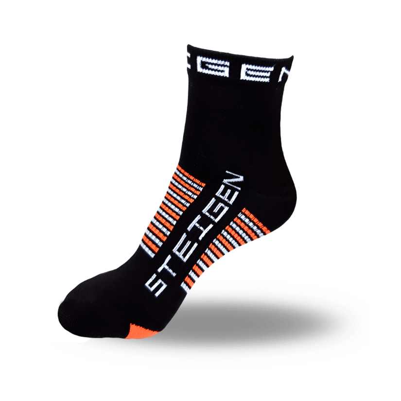 Steigen Kids Running Socks Quarter Length in Black, side view