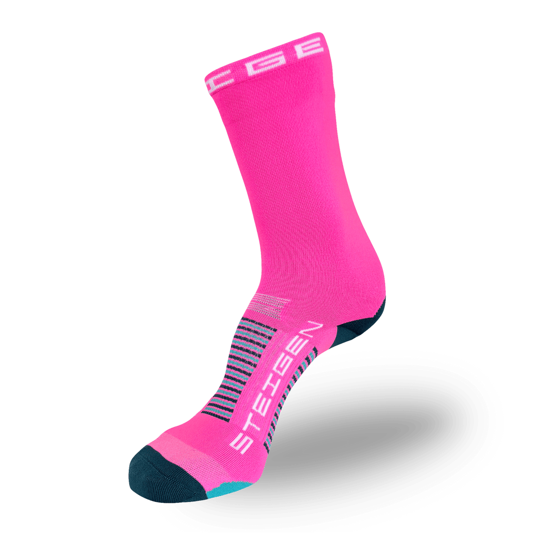 Steigen Running Socks Three-Quarter Length in Pink, side view