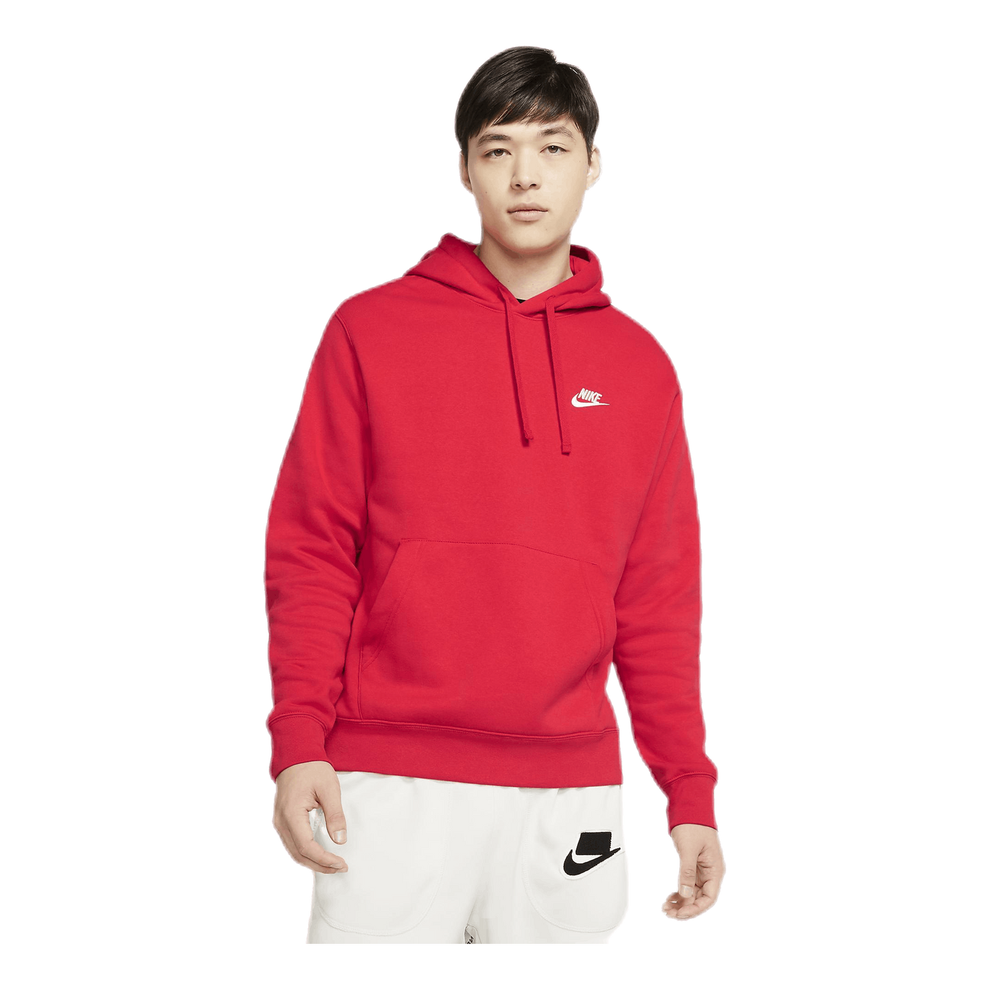 Sportswear Club Fleece Pullover Hoodie UNIVERSITY RED/UNIVERSITY RED/WHITE