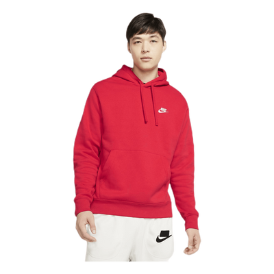 Sportswear Club Fleece Pullover Hoodie UNIVERSITY RED/UNIVERSITY RED/WHITE