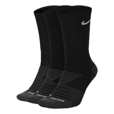 Everyday Max Cushioned Training Crew Socks (3 Pairs) BLACK/ANTHRACITE/WHITE