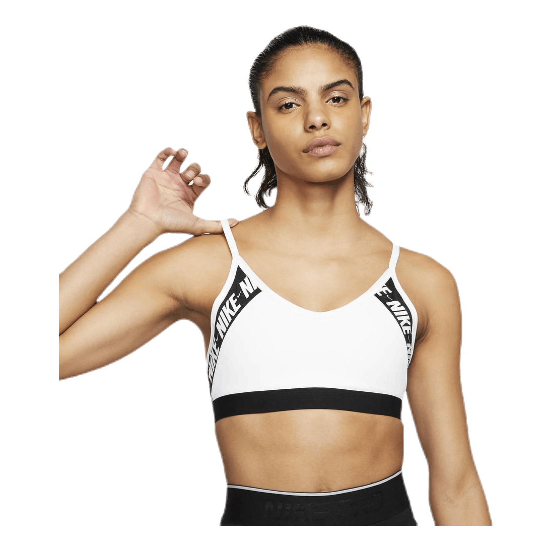 Indy Logo Bra White Black Nike Runforest