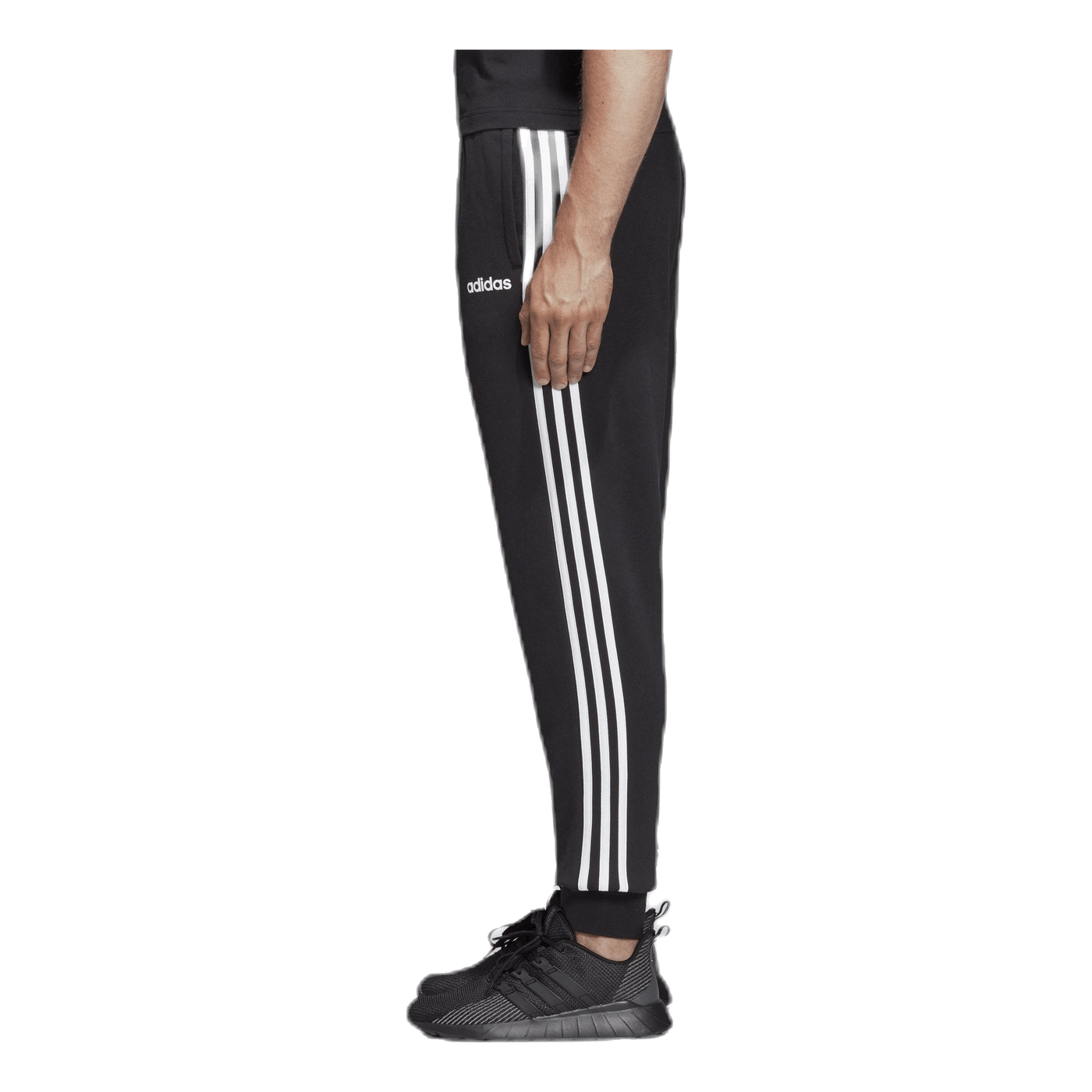 Essentials 3 Stripes Tapered Pant Ft Cuffed Black / White